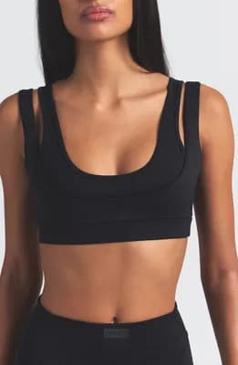 Matte Double Strap Scoop Bra
