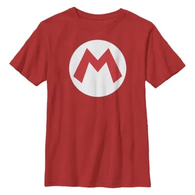 Boy's Nintendo Mario Circle Icon Graphic T-Shirt