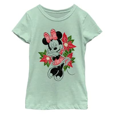 Girl's Mickey & Friends Minnie Warm Scarf Graphic T-Shirt