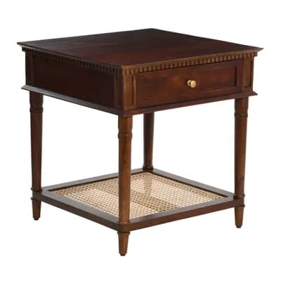 End Table with Drawer and Storage Shelf