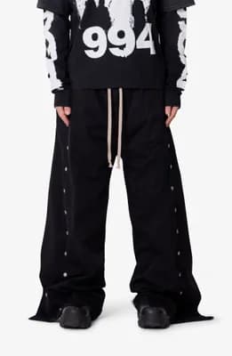 Side Snap Wide Leg Pants