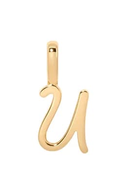 Script Initial Charm Gold Vermeil