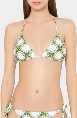 Lemon Tile Triangle Bikini Top