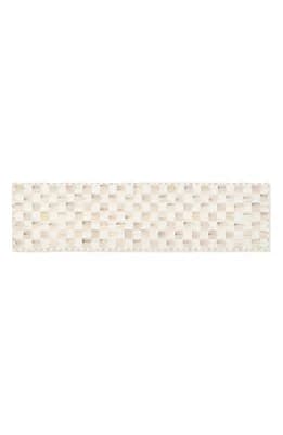 Mocha Checkerboard Machine Washable Runner Rug