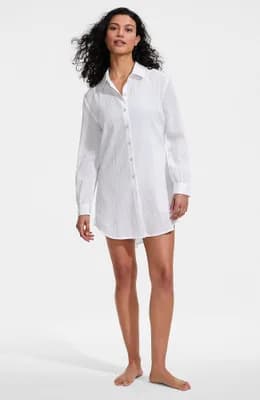 New Button-Up Shirt Cover-Up Dress