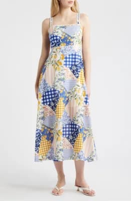 Patchwork Print Cotton Minidress