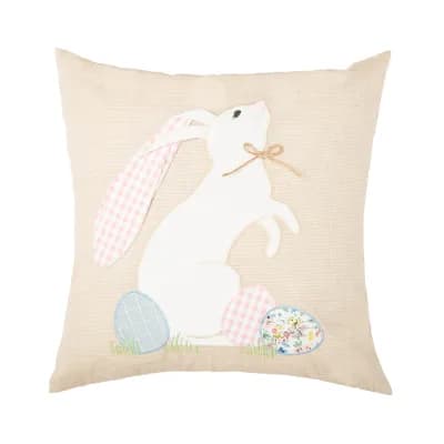 Easter Bunny Eggs Accent Throw Pillow 18" x 18"