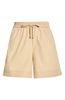 Cotton Poplin Drawstring Shorts