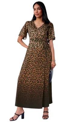Flutter Sleeve Wrap Maxi Dress