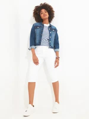 Stretch Denim Capri Pant