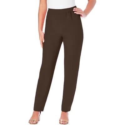 Petite Plus Size Classic Bend Over® Structured Straight Leg Pull-On Pant