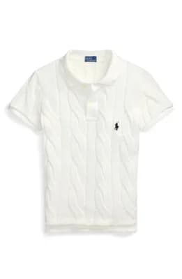 Cotton Cable Knit Polo