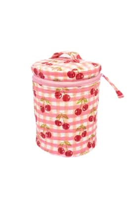 Cherry Round Upright Makeup Bag