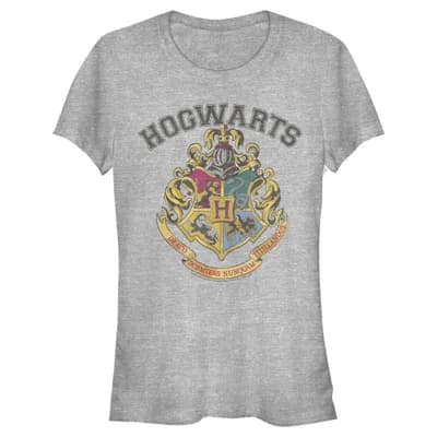 Junior's Harry Potter Vintage Hogwarts Crest Graphic T-Shirt