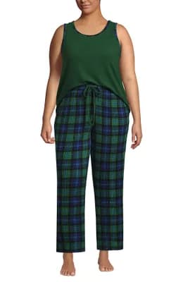 Brushed Cozy Waffle Jersey 3 Piece Pajama Set - Tank Top Pant and Robe