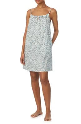 Print Tunnel Neck Sleeveless Nightgown