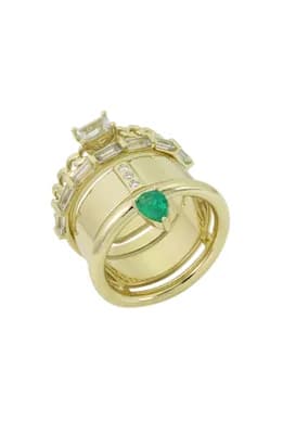 Typestack Emerald Ring