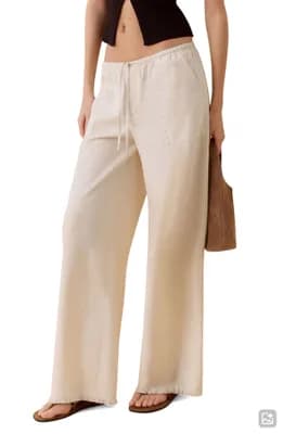 Studded Drawstring Wide Leg Pants