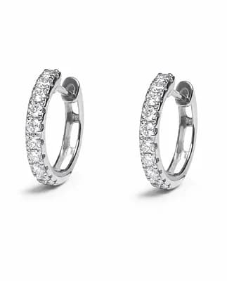 White Bold Diamond Huggies