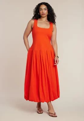 Drop-Waist Bubble Maxi Dress