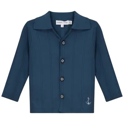 Anchor Embroidered Knit Jacket