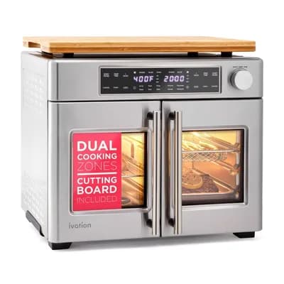 Dual Zone 10-in-1 Air Fryer & Toaster Oven - Up to 450°, 1800W Temperature Control