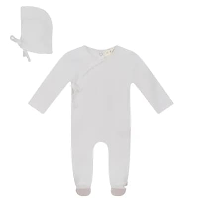 Knitted Wrap Romper with Bonnet