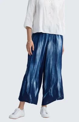 Skylar Batik-effect Wide-leg Pants