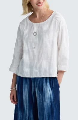 Elira Mixed-texture Blouse