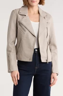 Faux Leather Moto Jacket