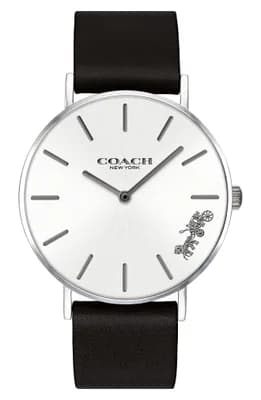 Perry Leather Strap Watch, 36mm