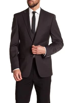 Solid Gray Wool Suit Suit Separate Jacket