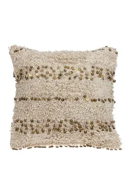 Acacia Transitional Beige Throw Pillow