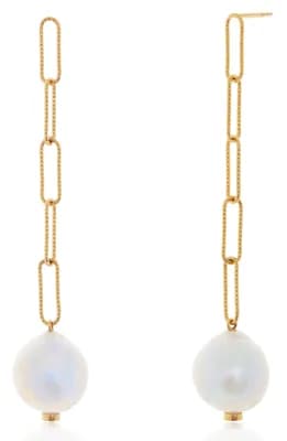 Baroque Pearl Linear Drop Earrings