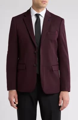 Textured Notch Lapel Double Button Blazer