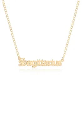 Zodiac Sign Gothic Script Necklace
