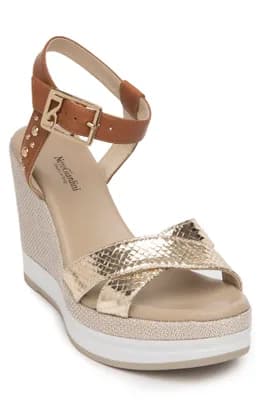 Metallic Platform Wedge Sandal