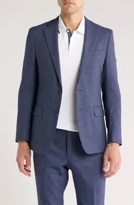 Navy Birdseye Stretch Suit Jacket