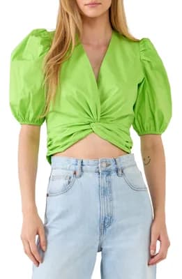 Puff Sleeve Crop Top