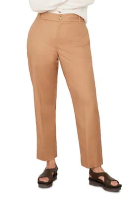 Stretch Cotton Blend Cigarette Pants