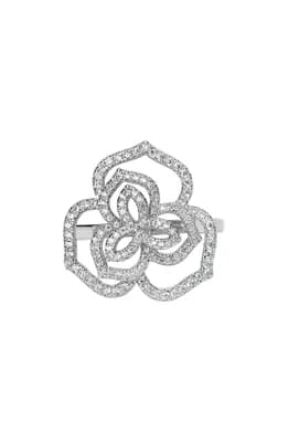 Sterling Silver Pavé CZ Flower Ring