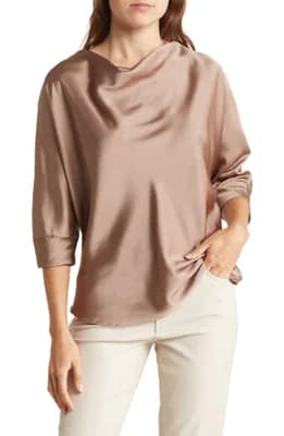 Cowl Neck Satin Blouse