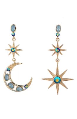 Start Sun & Moon Crystal Statement Drop Earrings