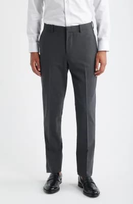 Henrik Trim Fit Solid Stretch Wool Suit Pants