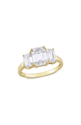 Emerald Cut Lab Created Moissanite Ring