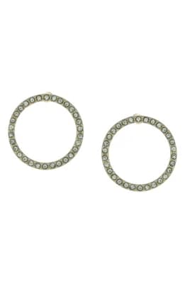 Crystal Open Circle Stud Earrings