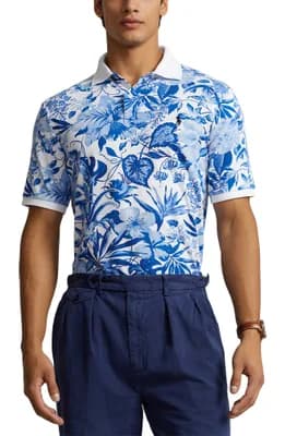 Floral Mesh Polo