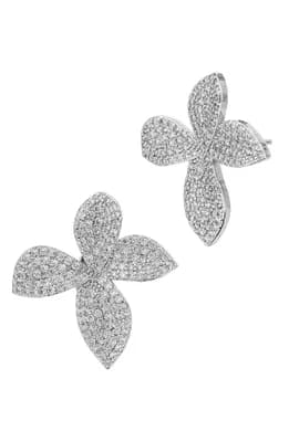 Large Prime Rose Pavé Stud Earrings