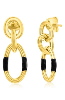 Enamel Chain Drop Earrings
