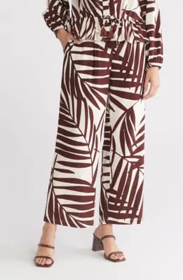 Palm Print Pull-On Pants